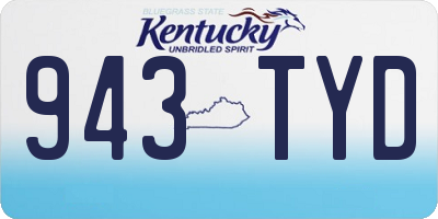 KY license plate 943TYD