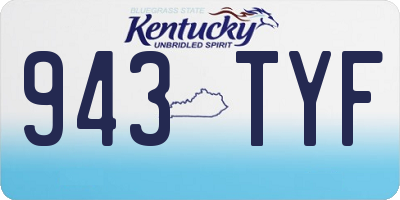 KY license plate 943TYF