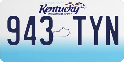 KY license plate 943TYN