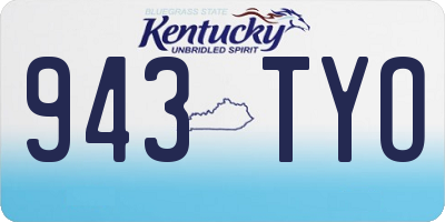 KY license plate 943TYO