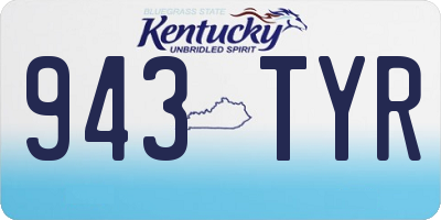 KY license plate 943TYR