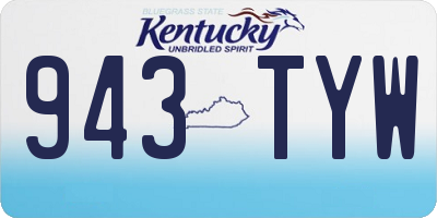 KY license plate 943TYW