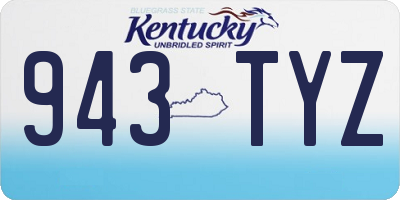 KY license plate 943TYZ