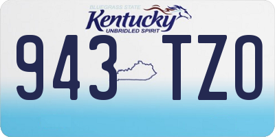 KY license plate 943TZO