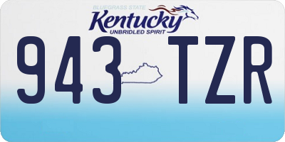 KY license plate 943TZR