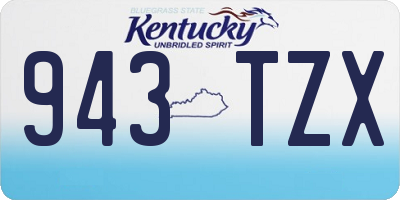KY license plate 943TZX