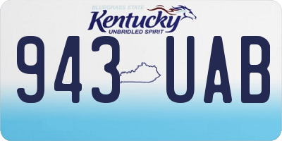 KY license plate 943UAB
