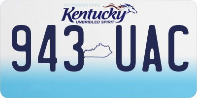 KY license plate 943UAC