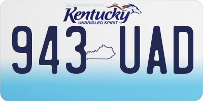 KY license plate 943UAD