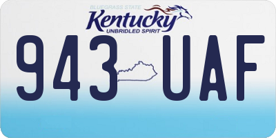 KY license plate 943UAF