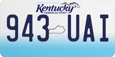 KY license plate 943UAI