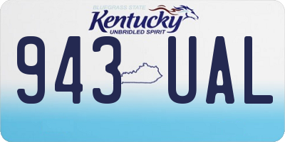 KY license plate 943UAL