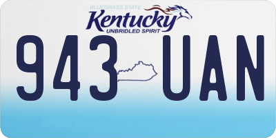 KY license plate 943UAN