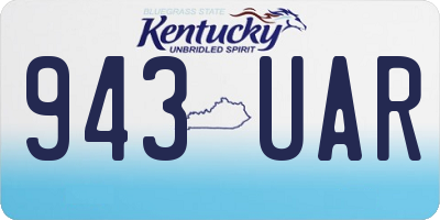 KY license plate 943UAR