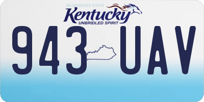KY license plate 943UAV
