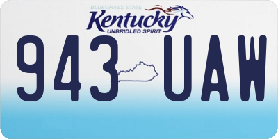 KY license plate 943UAW