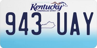 KY license plate 943UAY