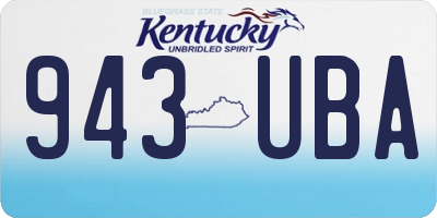 KY license plate 943UBA