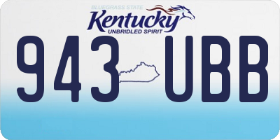KY license plate 943UBB