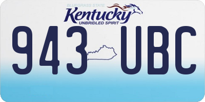KY license plate 943UBC