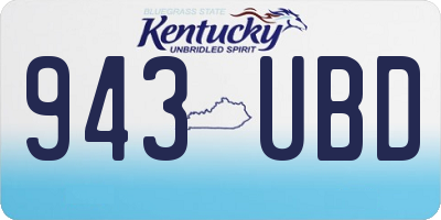 KY license plate 943UBD