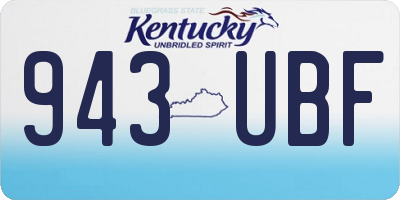 KY license plate 943UBF