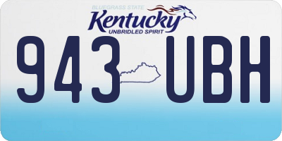 KY license plate 943UBH