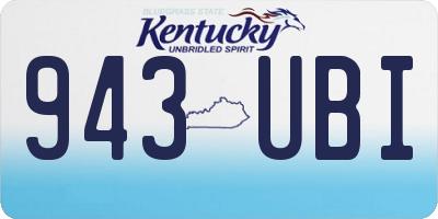 KY license plate 943UBI