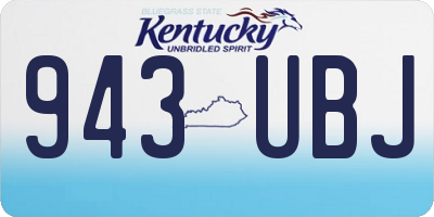 KY license plate 943UBJ