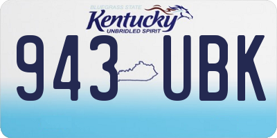 KY license plate 943UBK