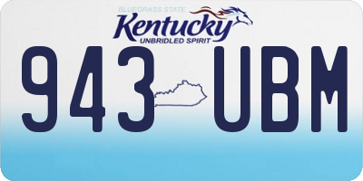 KY license plate 943UBM
