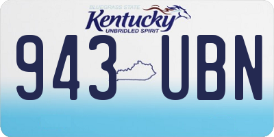 KY license plate 943UBN