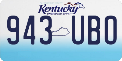 KY license plate 943UBO