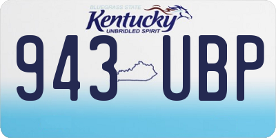 KY license plate 943UBP