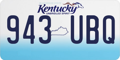 KY license plate 943UBQ