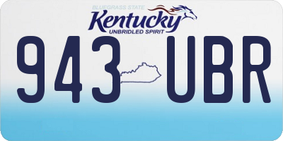 KY license plate 943UBR