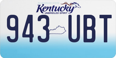 KY license plate 943UBT