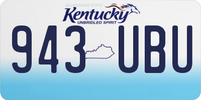 KY license plate 943UBU
