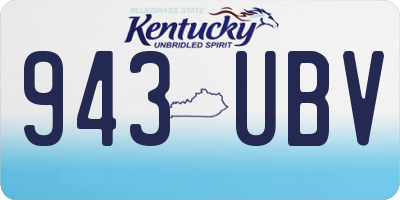 KY license plate 943UBV