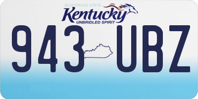 KY license plate 943UBZ