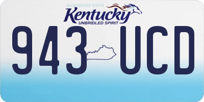 KY license plate 943UCD