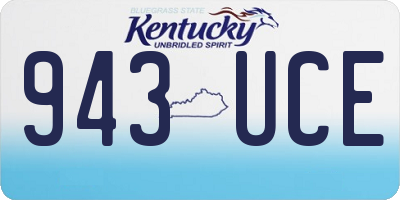 KY license plate 943UCE