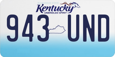 KY license plate 943UND