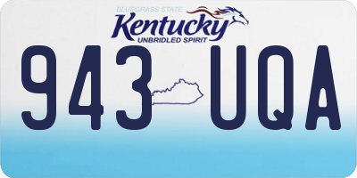 KY license plate 943UQA