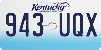 KY license plate 943UQX