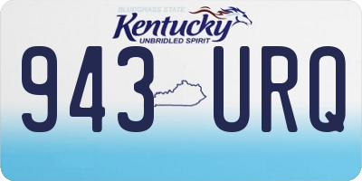 KY license plate 943URQ