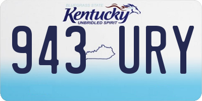 KY license plate 943URY