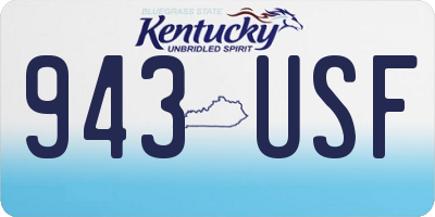 KY license plate 943USF