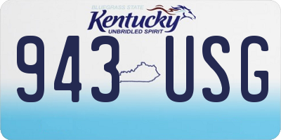 KY license plate 943USG
