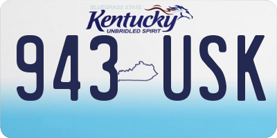 KY license plate 943USK